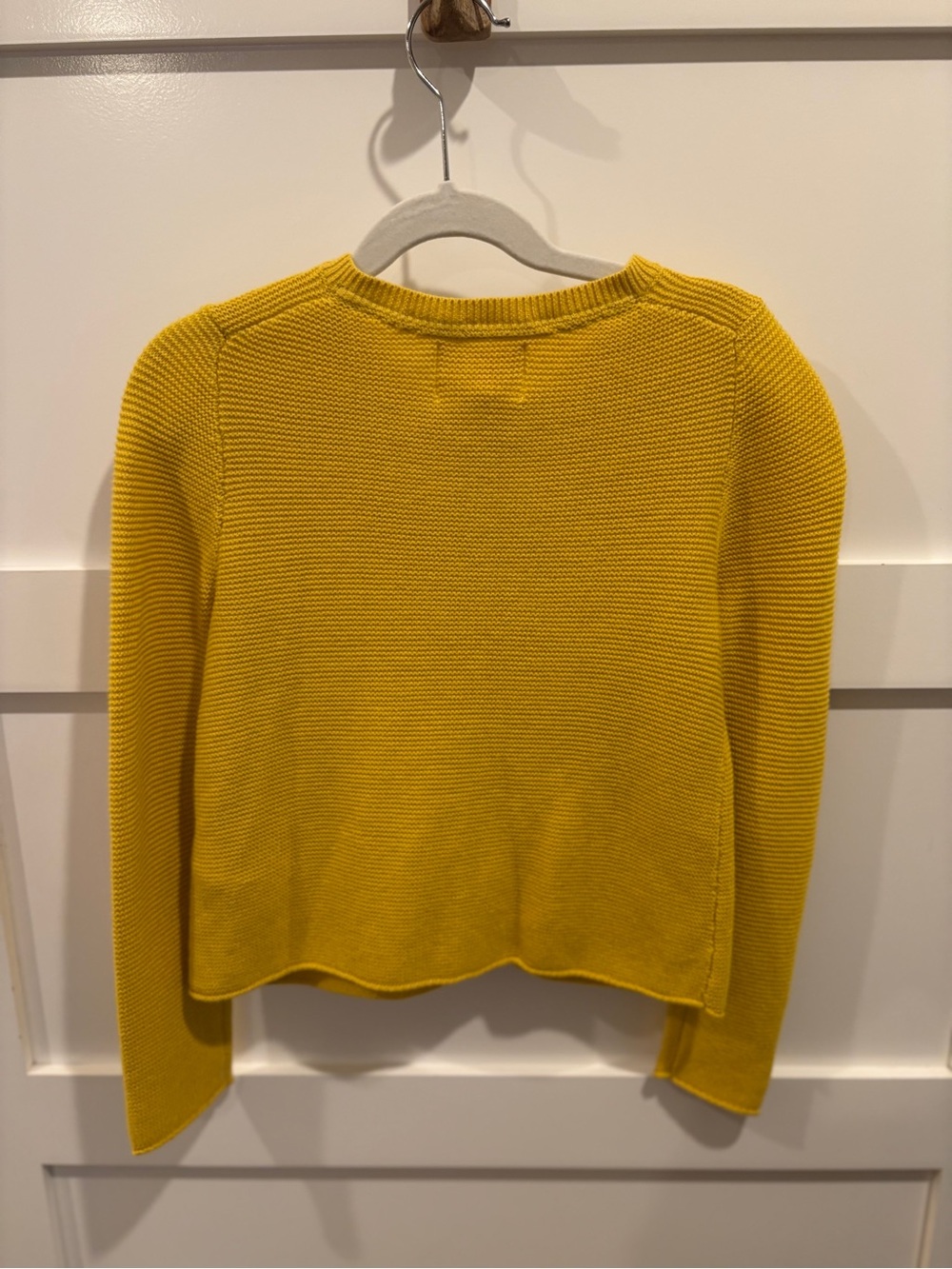 Mini Boden Mustard Ribbed Button-Up Cardigan - Picture 3 of 4